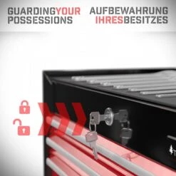 Timbertech - Afsluitbare Werkplaatswagen Op Wielen Met Parkeerrem - Exclusief Gereedschappen - 7 Laden Met Inleg - Gereedschapswagen - Montagewagen - Trolley Voor Diverse Gereedschappen - Staal - Rood/Zwart 33 Timbertech - Afsluitbare Werkplaatswagen Op Wielen Met Parkeerrem - Exclusief Gereedschappen - 7 Laden Met Inleg - Gereedschapswagen - Montagewagen - Trolley Voor Diverse Gereedschappen - Staal - Rood/Zwart -Makita Winkel 1200x1200 1485