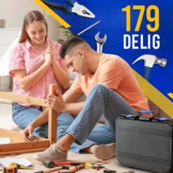 Lumora - 179 Delige Gereedschapsset - Reparatie - Gereedschapskoffer - Gereedschapskist - Schroevendraaierset - Rolmaat - Tang - Waterpas - Hamer - Sleutelset - Cadeau Voor Mannen - Housewarming Cadeau - Pasen -Makita Winkel 1200x1200 1492