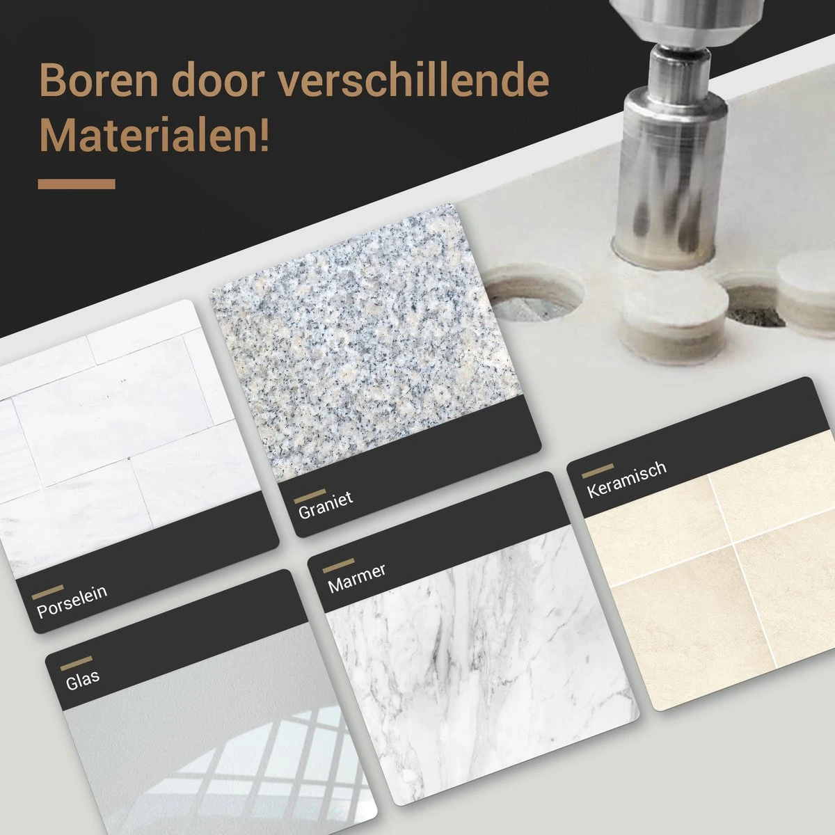 Breskol Tegelboren - Diamantboren + Boorgeleider + 70mm + 75mm Gaten Boorset - Boren - Diamant Boor Geleider - Diamantboor - Diamantborenset - Tegelboren 7 Breskol Tegelboren - Diamantboren + Boorgeleider + 70mm + 75mm Gaten Boorset - Boren - Diamant Boor Geleider - Diamantboor - Diamantborenset - Tegelboren - Afbeelding 5