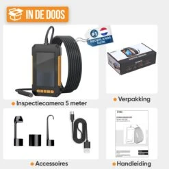 Strex Inspectiecamera Met Scherm 5M - 1080P HD - 4.3 Inch LCD Scherm - IP67 Waterdicht - LED Verlichting - Endoscoop - Inspectie Camera -Makita Winkel 1200x1200 1623