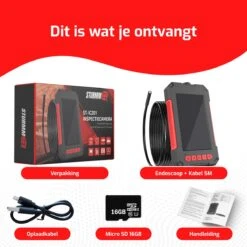 STURMM® ST-IC201 - Industriële Endoscoop Met Enkele Camera - Professionele Inspectiecamera - 4.3 INCH Display - Inclusief Gratis 16GB Micro SD - 5 Meter Kabel -Makita Winkel 1200x1200 1678