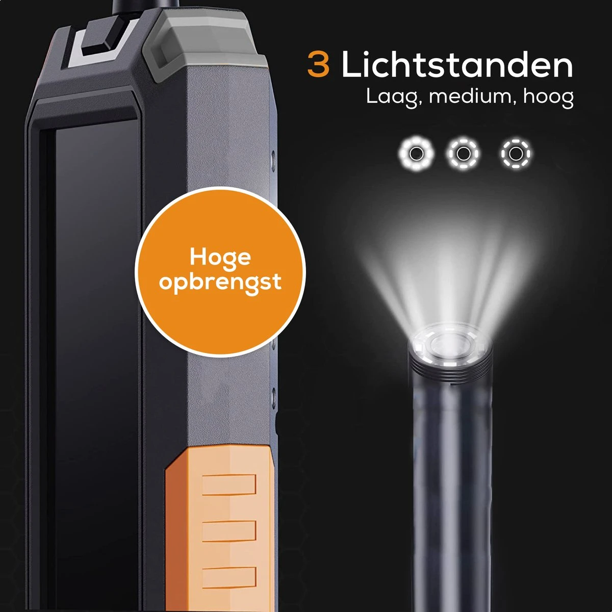 Relave Inspectiecamera Met Scherm 5M - Endoscoop - 1080P HD - 4.3 Inch LCD Scherm - IP67 Waterdicht - LED Verlichting - Inspectie Camera 10 Relave Inspectiecamera Met Scherm 5M - Endoscoop - 1080P HD - 4.3 Inch LCD Scherm - IP67 Waterdicht - LED Verlichting - Inspectie Camera - Afbeelding 8