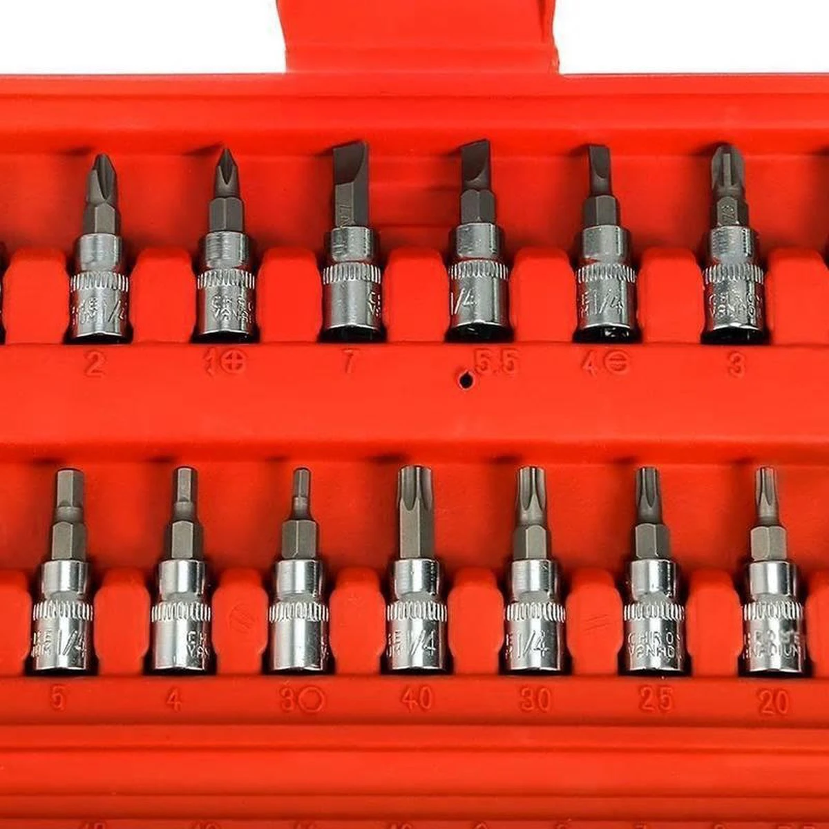 Merkloos Professionele 46-Delige Dopsleutel Set -Met Momentsleutel Ratel & Verlengstuk - Doppendoos Torx/Inbus/Hex/Kruiskop Bit Doppen Set - Hoogwaardig Chroom-vanadiumstaal -1/4" Inch -Met Koffer- Vaderdagset - Gereedschapset - Handgereedschap -Dopsleutelset 4 Merkloos Professionele 46-Delige Dopsleutel Set -Met Momentsleutel Ratel & Verlengstuk - Doppendoos Torx/Inbus/Hex/Kruiskop Bit Doppen Set - Hoogwaardig Chroom-vanadiumstaal -1/4" Inch -Met Koffer- Vaderdagset - Gereedschapset - Handgereedschap -Dopsleutelset - Afbeelding 2