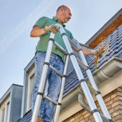 ALDORR Home Telescopische Vouwladder 6,20 Meter - Met Stabilisatievoet En Soft Closing - Aluminium -Makita Winkel 1200x1200 1812