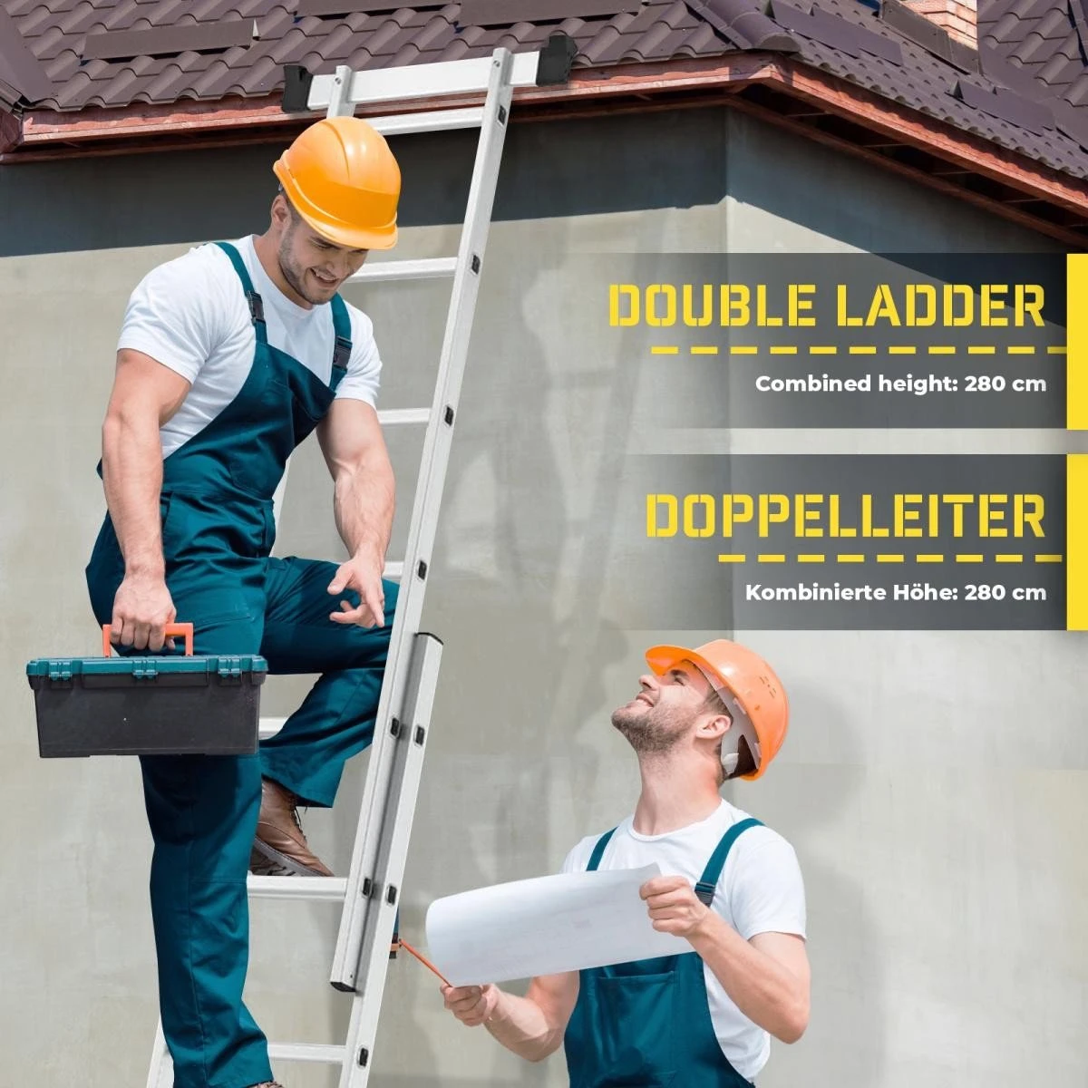 Jago - Steiger - Multifuncitionele Ladder - Ladderrek - Werkblad - Werkplatform - 4 In 1 10 Jago - Steiger - Multifuncitionele Ladder - Ladderrek - Werkblad - Werkplatform - 4 In 1 - Afbeelding 8