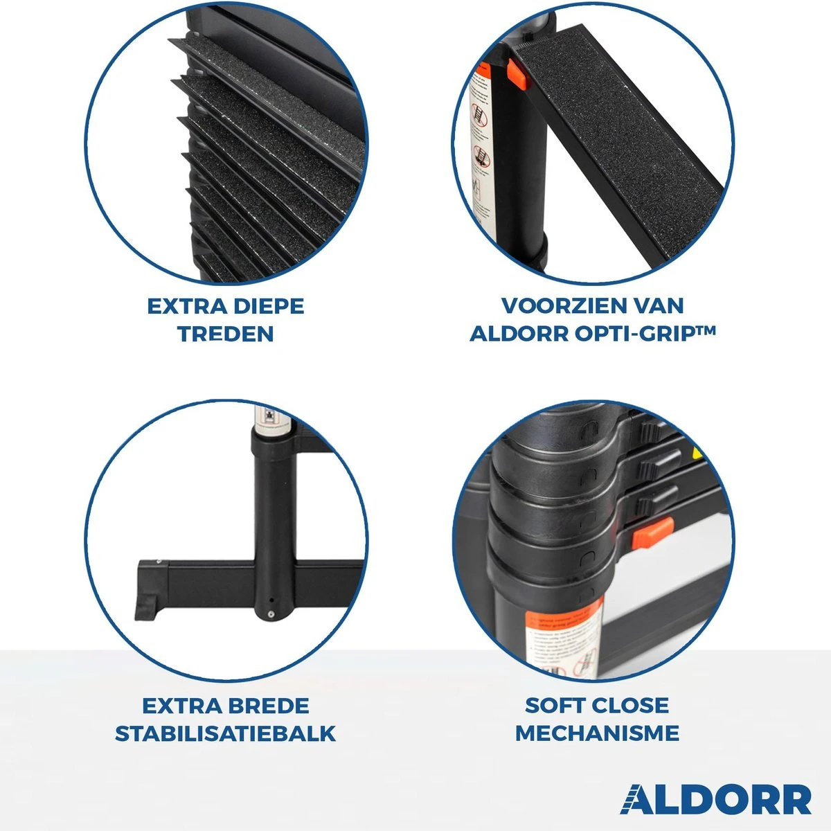 ALDORR Professional - Telescoopladder 5,20 Meter - Met Optigrip™ En Extra Diepe Treden 5 ALDORR Professional - Telescoopladder 5,20 Meter - Met Optigrip™ En Extra Diepe Treden - Afbeelding 3