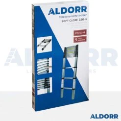 ALDORR Home - Telescoopladder 2,60 Meter - Soft Closing - Aluminium -Makita Winkel 1200x1200 1893
