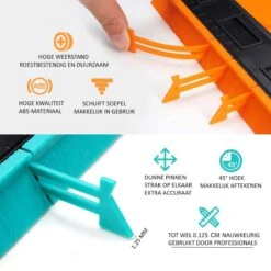 Optimus Professionele Aftekenhulp Met 2 Locks - 25cm X 8cm - Profielmeter - Profielaftaster - Meethulp - Profielmal - Profielkam - Laminaat Legset -Makita Winkel 1200x1200 2044