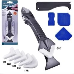 3 In 1 Siliconen Voegmiddel Troffel Schraper Verwijderaar Siliconen Kitgereedschap 3 In 1 Kit Schraper - Kit Tool - Kit Spatel - Siliconen Verwijderaar - Kit Mes - Kit Verwijderen - Kitschraper - Kit Afwerking- Complete Set - Afstrijkrubbers