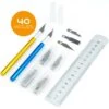 Scalpel Mesjes Set - 43 Delige Hobbymes Set - 1 Liniaal Staal / 2 Scalpels / 40 Reserve Scalpel Mesjes -Makita Winkel 1200x1200 2063