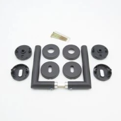 Slotman Solutions Mat Zwart Deurklink RVS Met Rond Rozet En Sleutelgat - Deurkruk Zwart Voor Stijlvolle En Elegante Uitstraling -Makita Winkel 1200x1200 2130