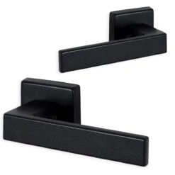 Zwarte Deurklink Set "Eliot" - Mat Zwart - Met Terugslagveer - Incl. Bevestigingsmateriaal