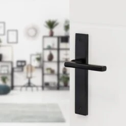 Impresso Redhill Deurklink Zwart – Deurbeslag - Binnendeur – Deurkruk Met Schild – Blind – Langwerpig Deurschild – 230 X 40 X 9 Mm -Makita Winkel 1200x1200 2157