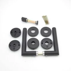 Slotman Solutions Mat Zwarte Deurklink RVS Met Rond Rozet En Toilet-/badkamersluiting - Deurkruk Zwart Voor Stijlvolle En Elegante Uitstraling -Makita Winkel 1200x1200 2159