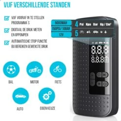 Westhome Luchtcompressor Bandenpomp - Elektrische Fietspomp- 5-in-1 - Zwart -Makita Winkel 1200x1200 227