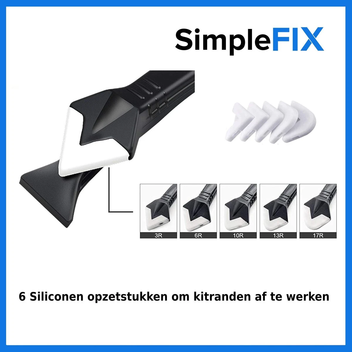 Simple Fix Kit Schraper – Kitspatel – Kit Tool – Siliconen Verwijderaar – Kitstrijker – Kitverwijderaar Afstrijkrubber – 3 In 1 – RVS 4 Simple Fix Kit Schraper – Kitspatel – Kit Tool – Siliconen Verwijderaar – Kitstrijker – Kitverwijderaar Afstrijkrubber – 3 In 1 – RVS - Afbeelding 2