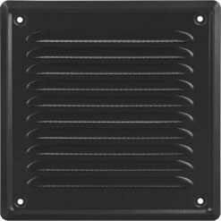 3BMT Ventilatierooster Vierkant - Zwart - Schoepenrooster - RVS - 16,5 X 16,5 Cm Buitenzijde