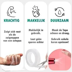 TENTA® Dubbelzijdig Tape Extra Dun - Krachtig - Makkelijk - Duurzaam - 3m X 25mm X 1mm -Makita Winkel 1200x1200 2337