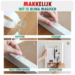 TENTA® Dubbelzijdig Tape Extra Dun - Krachtig - Makkelijk - Duurzaam - 3m X 25mm X 1mm -Makita Winkel 1200x1200 2340