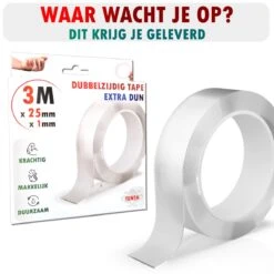 TENTA® Dubbelzijdig Tape Extra Dun - Krachtig - Makkelijk - Duurzaam - 3m X 25mm X 1mm -Makita Winkel 1200x1200 2341