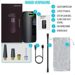 Westhome Luchtcompressor Bandenpomp - Elektrische Fietspomp- 5-in-1 - Zwart -Makita Winkel 1200x1200 235