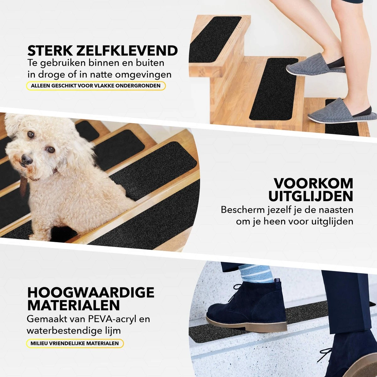 RX Goods 15 Stuks Zelfklevende Anti Slip Strips Met Roller – 60 X 10 Cm – Grip Stickers - Zwarte Tape 6 RX Goods 15 Stuks Zelfklevende Anti Slip Strips Met Roller – 60 X 10 Cm – Grip Stickers - Zwarte Tape - Afbeelding 4