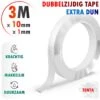 TENTA® Dubbelzijdig Tape Extra Dun - Krachtig - Makkelijk - Duurzaam - 3m X 10mm X 1mm