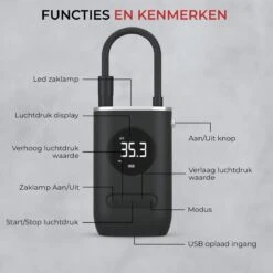 DynaBright Compressor - Luchtpomp - 4 Opzetstukken - 4000mAh - Compressor Bandenpomp - Luchtcompressor - Elektrische Fietspomp - Led Licht - Auto/Fiets/Motor/Ballen/Scooter/Luchtbed - Draagbaar -Makita Winkel 1200x1200 245