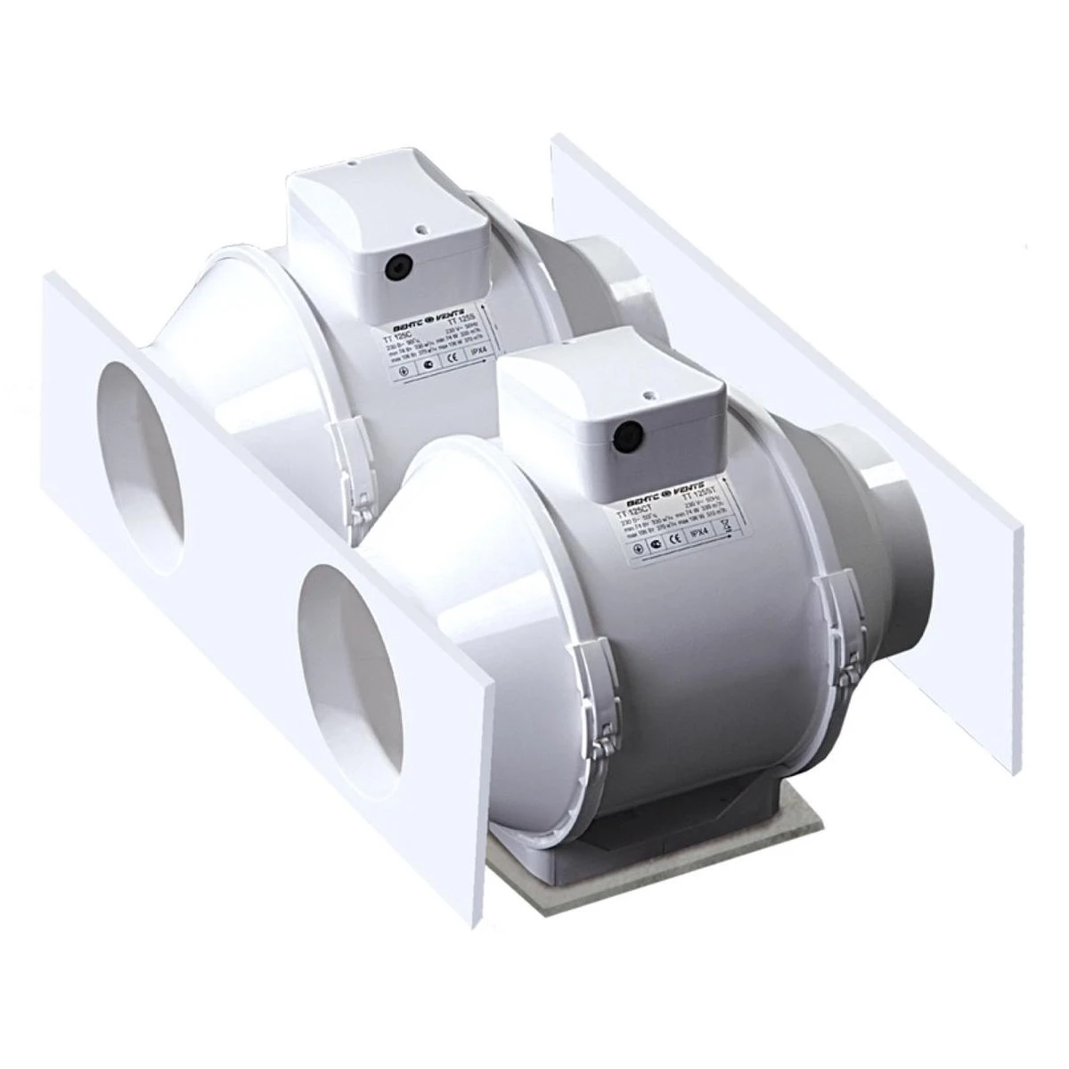 Vents Buisventilator TT Ø125 Mm - 220/280 M³/h 4 Vents Buisventilator TT Ø125 Mm - 220/280 M³/h - Afbeelding 2