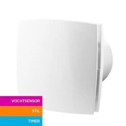 Badkamerventilator Ø 125 Mm Silent Met Vochtsensor En Timer Wit