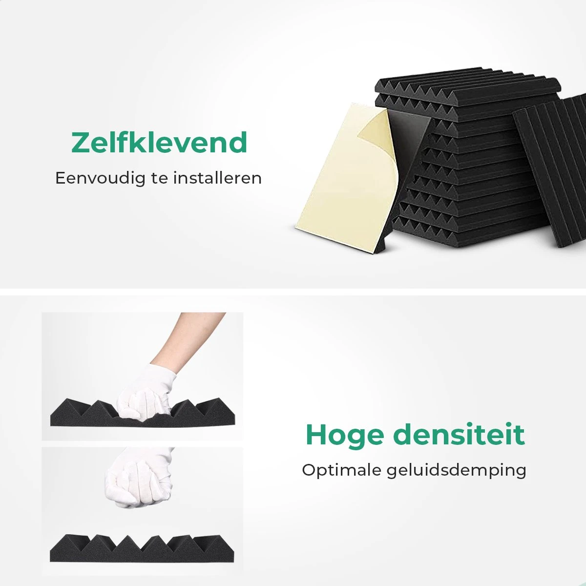 Geluidsisolatie Zelfklevend Door Akoestische Panelen – 16 Stuks – Zwarte Geluidsdemper – Avint Goods 4 Geluidsisolatie Zelfklevend Door Akoestische Panelen – 16 Stuks – Zwarte Geluidsdemper – Avint Goods - Afbeelding 2