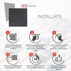 Geluidsisolatie - Zelfklevend - Geluidsdemper - 50x50 Cm - Studioschuim - Isolatie Platen - Noppenschuim - NX Sound Geluidsisolatieplaten - Akoestische Panelen -Makita Winkel 1200x1200 2507