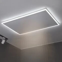 Infrarood Verwarming Plafond Met Verlichting - 370W - 128x63x3.3cm - Infrarood Verwarmingspaneel - Inclusief Thermostaat - Dimbaar