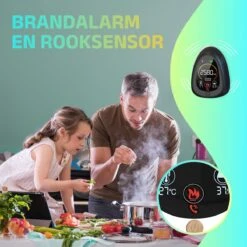 NEW ACCU - 5 In 1 Infrarood CO2-meter + Smart App - Koppel Apparaten & Ruimtes - Luchtkwaliteitsmeter Met Rooksensor & Brandalarm - Draagbaar & Oplaadbaar - Temperatuur & Luchtvochtigheid - Binnen & Horeca - Zwart -Makita Winkel 1200x1200 2752