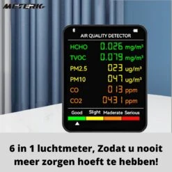 Merkloos LiveProducts Co2 Meter - 6 In 1 Co2 Meter - PM2.5 - PM10 - Hcho - Tvoc - Co - CO2 - Luchtkwaliteit Detector - Co2 Monitor- Thuis - Kantoor - Hotel - Bureau - Luchtkwaliteit Meter - Wit -Makita Winkel 1200x1200 2761
