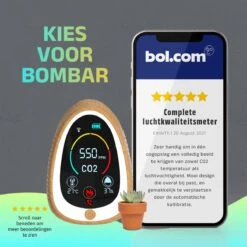 NEW ACCU - 5 In 1 Infrarood CO2-meter + Smart App - Koppel Apparaten & Ruimtes - Luchtkwaliteitsmeter Met Rooksensor & Brandalarm - Draagbaar & Oplaadbaar - Temperatuur & Luchtvochtigheid - Binnen & Horeca - Wood -Makita Winkel 1200x1200 2779