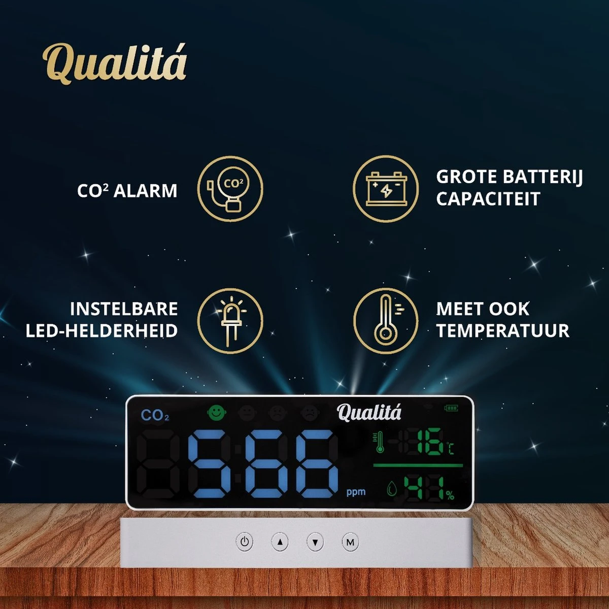 CO2 Meter Voor Luchtkwaliteit Verplicht In België – CO2 Melder Voor Horeca En Binnen – NDIR Sensor – Luchtkwaliteitsmeters – Draagbaar Monitor 6 CO2 Meter Voor Luchtkwaliteit Verplicht In België – CO2 Melder Voor Horeca En Binnen – NDIR Sensor – Luchtkwaliteitsmeters – Draagbaar Monitor - Afbeelding 4