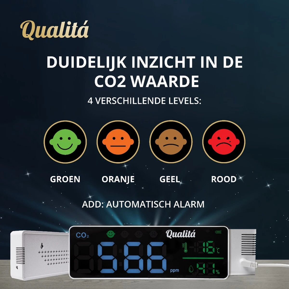 CO2 Meter Voor Luchtkwaliteit Verplicht In België – CO2 Melder Voor Horeca En Binnen – NDIR Sensor – Luchtkwaliteitsmeters – Draagbaar Monitor 8 CO2 Meter Voor Luchtkwaliteit Verplicht In België – CO2 Melder Voor Horeca En Binnen – NDIR Sensor – Luchtkwaliteitsmeters – Draagbaar Monitor - Afbeelding 6