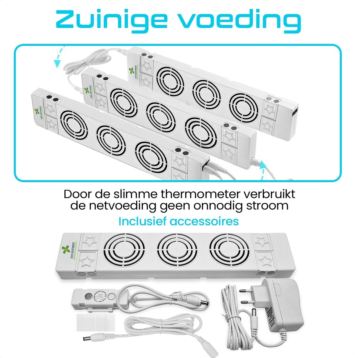 Eco Heatwave Radiator Ventilator Duo Set - Inc. Radiatorfolie Met Stickers - Compleet Pakket Met Bevestigingsmateriaal – Energie Besparend – Cv Ventilator Geschikt Voor Radiator En Convector Verwarming 6 Eco Heatwave Radiator Ventilator Duo Set - Inc. Radiatorfolie Met Stickers - Compleet Pakket Met Bevestigingsmateriaal – Energie Besparend – Cv Ventilator Geschikt Voor Radiator En Convector Verwarming - Afbeelding 4