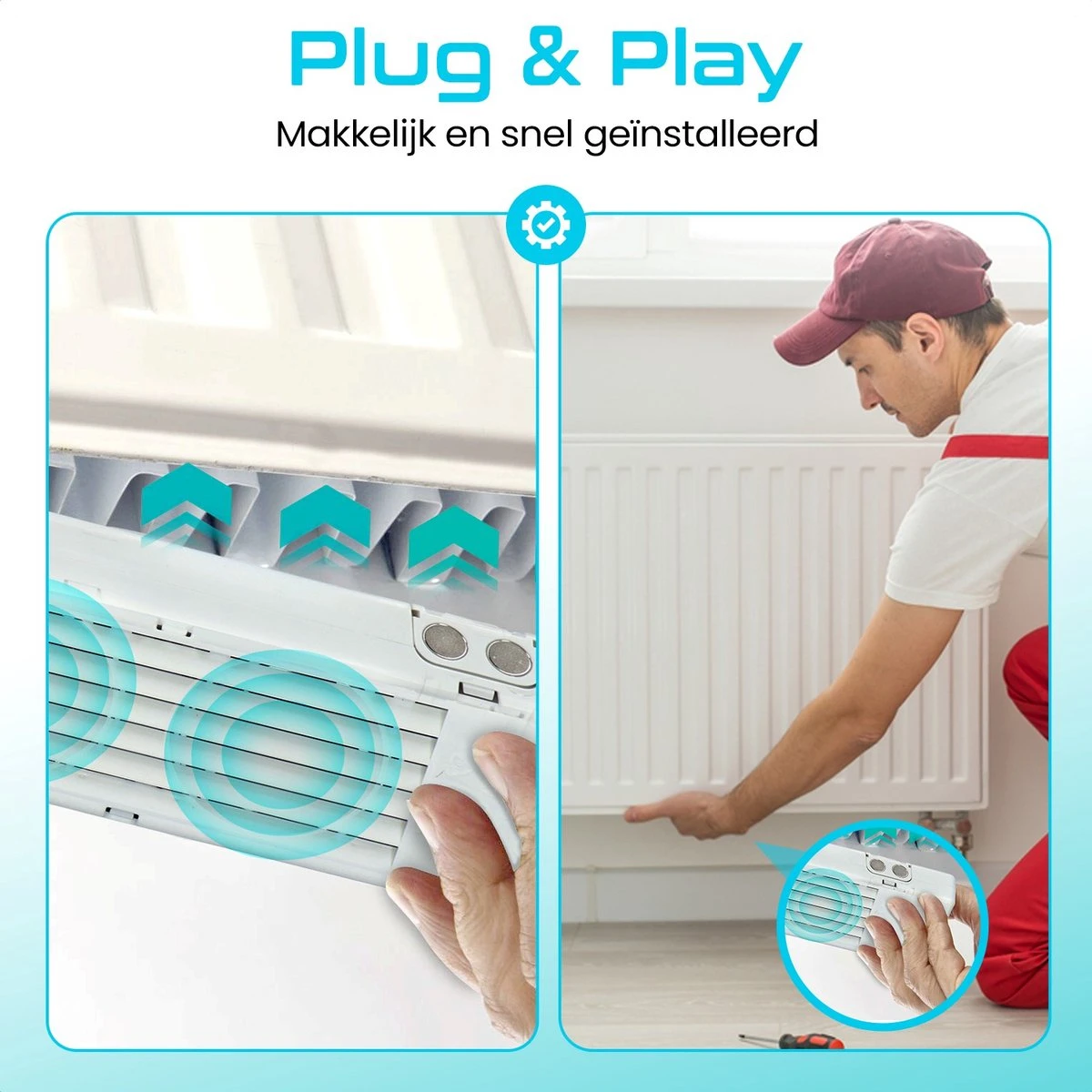 Eco Heatwave Radiator Ventilator Duo Set - Inc. Radiatorfolie Met Stickers - Compleet Pakket Met Bevestigingsmateriaal – Energie Besparend – Cv Ventilator Geschikt Voor Radiator En Convector Verwarming 8 Eco Heatwave Radiator Ventilator Duo Set - Inc. Radiatorfolie Met Stickers - Compleet Pakket Met Bevestigingsmateriaal – Energie Besparend – Cv Ventilator Geschikt Voor Radiator En Convector Verwarming - Afbeelding 6