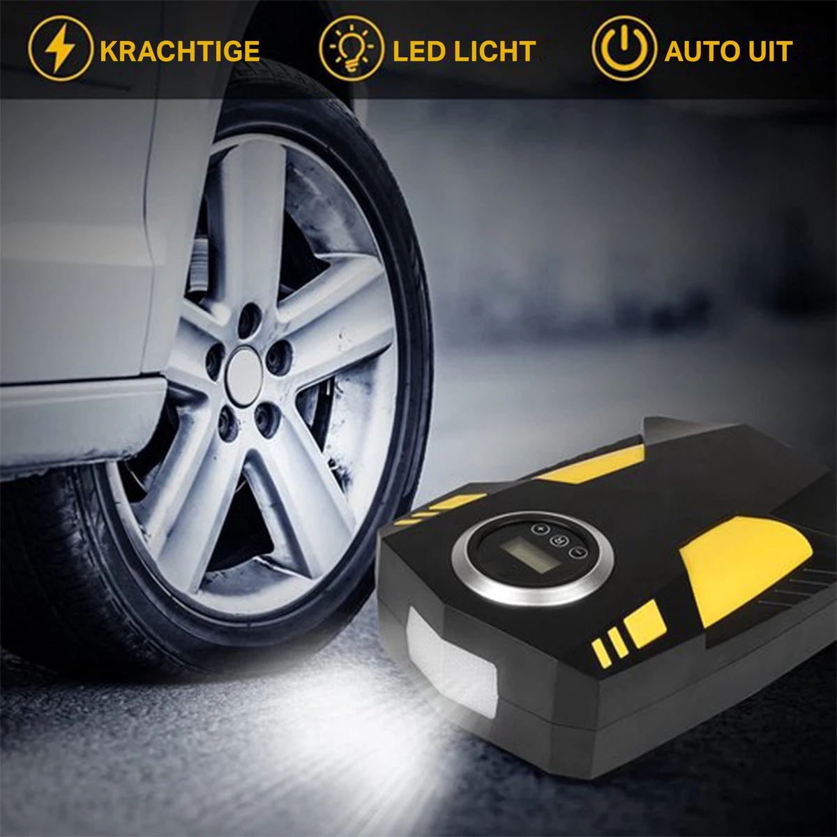 TRANSNECT Compressor Bandenpomp – Luchtcompressor – Elektrische 12V - 35 L/Min - 100psi - Draagbaar - Voor Auto, Motorfiets 6 TRANSNECT Compressor Bandenpomp – Luchtcompressor – Elektrische 12V - 35 L/Min - 100psi - Draagbaar - Voor Auto, Motorfiets - Afbeelding 4