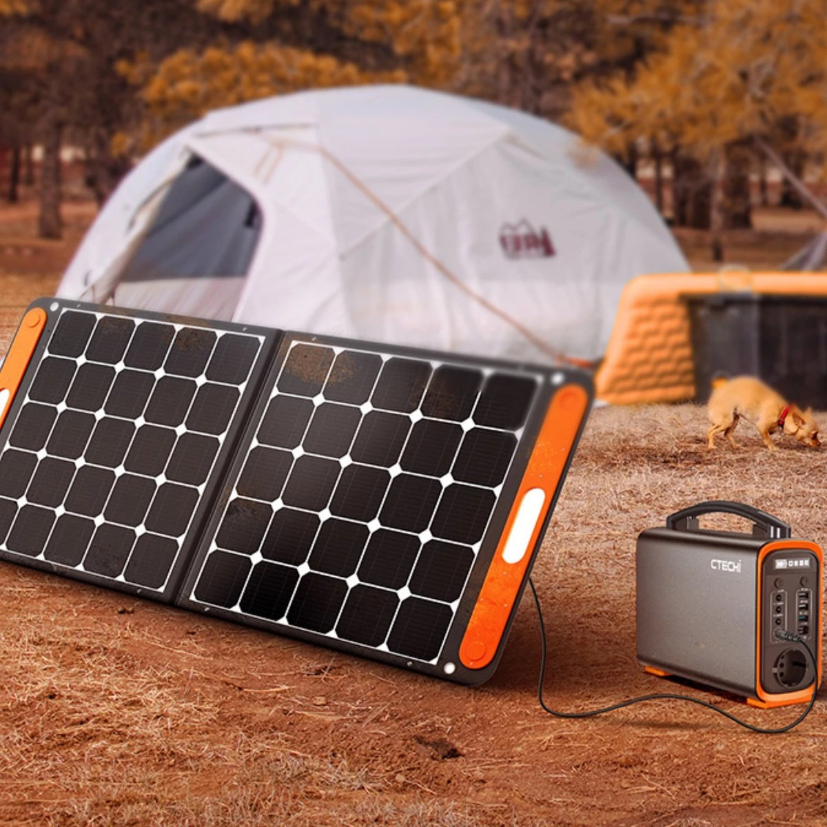 Opvouwbare Zonnepanelen Compleet Pakket - Set Met Accu - USB-aansluiting - Stopcontact - Zonnepanelen - Voor Camper, Reizen 8 Opvouwbare Zonnepanelen Compleet Pakket - Set Met Accu - USB-aansluiting - Stopcontact - Zonnepanelen - Voor Camper, Reizen - Afbeelding 6