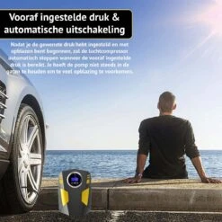 Olvy Elektrische Bandenpomp - Luchtcompressor 12V - Compressor Bandenpomp - Fiets/Auto/Motor/Bal/Luchtbed - Met 4 Opzet Stukken -Makita Winkel 1200x1200 286