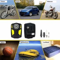 Olvy Elektrische Bandenpomp - Luchtcompressor 12V - Compressor Bandenpomp - Fiets/Auto/Motor/Bal/Luchtbed - Met 4 Opzet Stukken -Makita Winkel 1200x1200 287