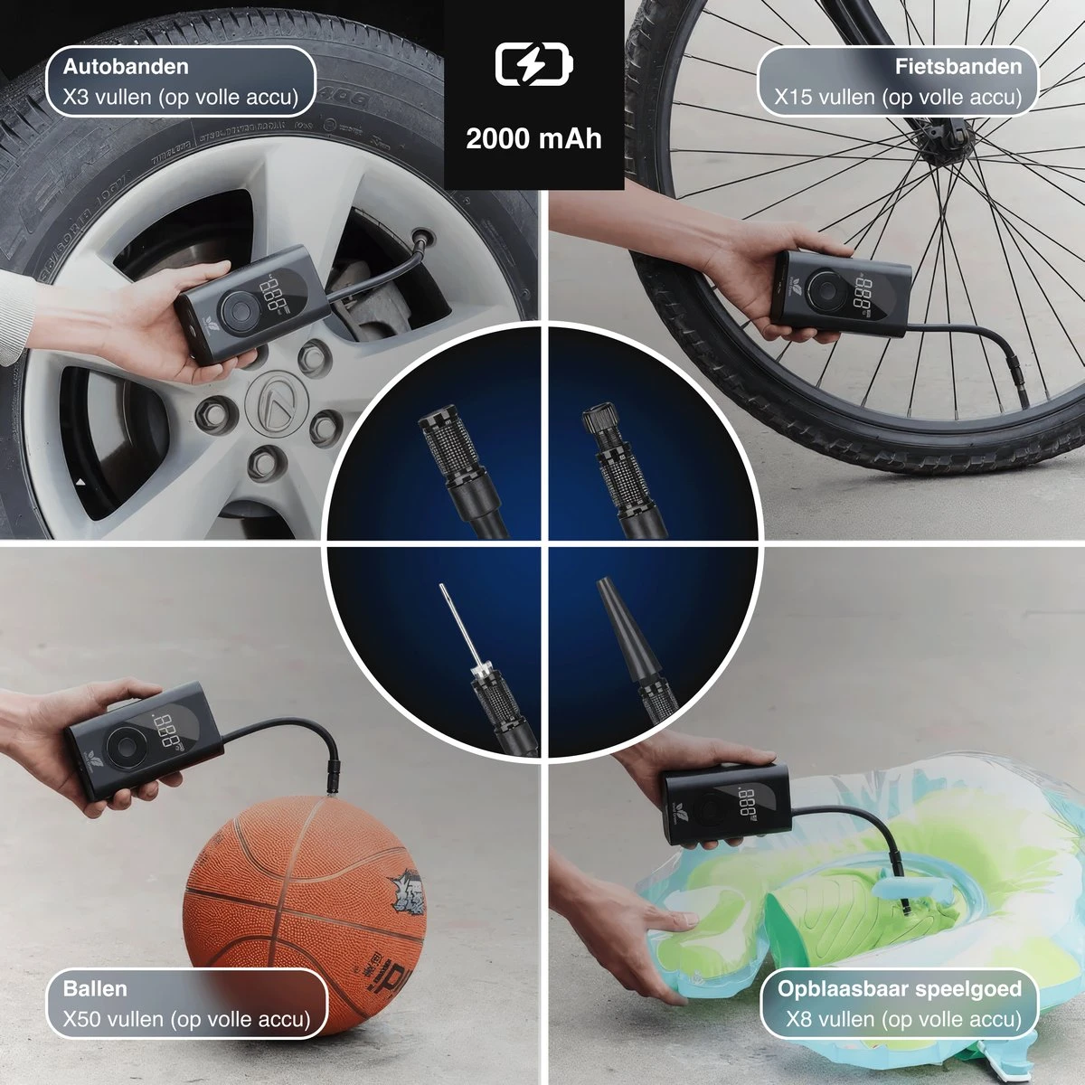 Vivid Green Fietspomp - Elektrische Fietspomp - Bandenpomp - Voetbalpomp - Fietspomp Elektrisch - Bandenspanningsmeter 8 Vivid Green Fietspomp - Elektrische Fietspomp - Bandenpomp - Voetbalpomp - Fietspomp Elektrisch - Bandenspanningsmeter - Afbeelding 6