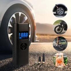 Auto Luchtcompressor, 150PSI Elektrische Draagbare Luchtpomp Mini Handheld Batterij Band Inflator 6000mAh Power Bank LED Noodverlichting Voor Auto Motor Fiets Bal -Makita Winkel 1200x1200 311