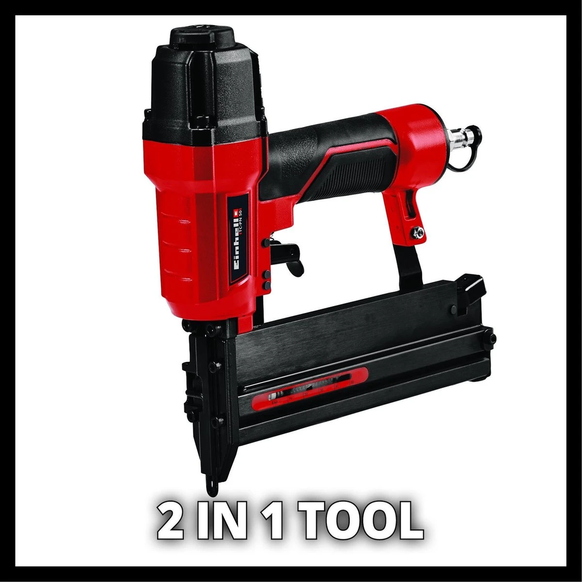 Einhell Pneumatische Tacker TC-PN 50 (schiet Nieten En Spijkers - Vulstand Indicator - Anti-slip Rubberen Handgreep - Diepte Afstelling - Incl. 1500 Nietjes En 2000 Spijkers - Transport En Opbergkoffer) 6 Einhell Pneumatische Tacker TC-PN 50 (schiet Nieten En Spijkers - Vulstand Indicator - Anti-slip Rubberen Handgreep - Diepte Afstelling - Incl. 1500 Nietjes En 2000 Spijkers - Transport En Opbergkoffer) - Afbeelding 4