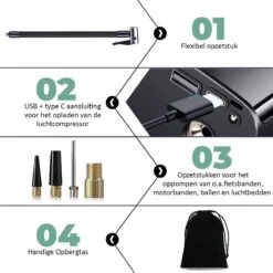MEVON - Multifunctionele Compressor - Fietspomp - Elektrische Draagbare Bandenpomp - Luchtcompressor - 6000mAh Accu -Makita Winkel 1200x1200 341