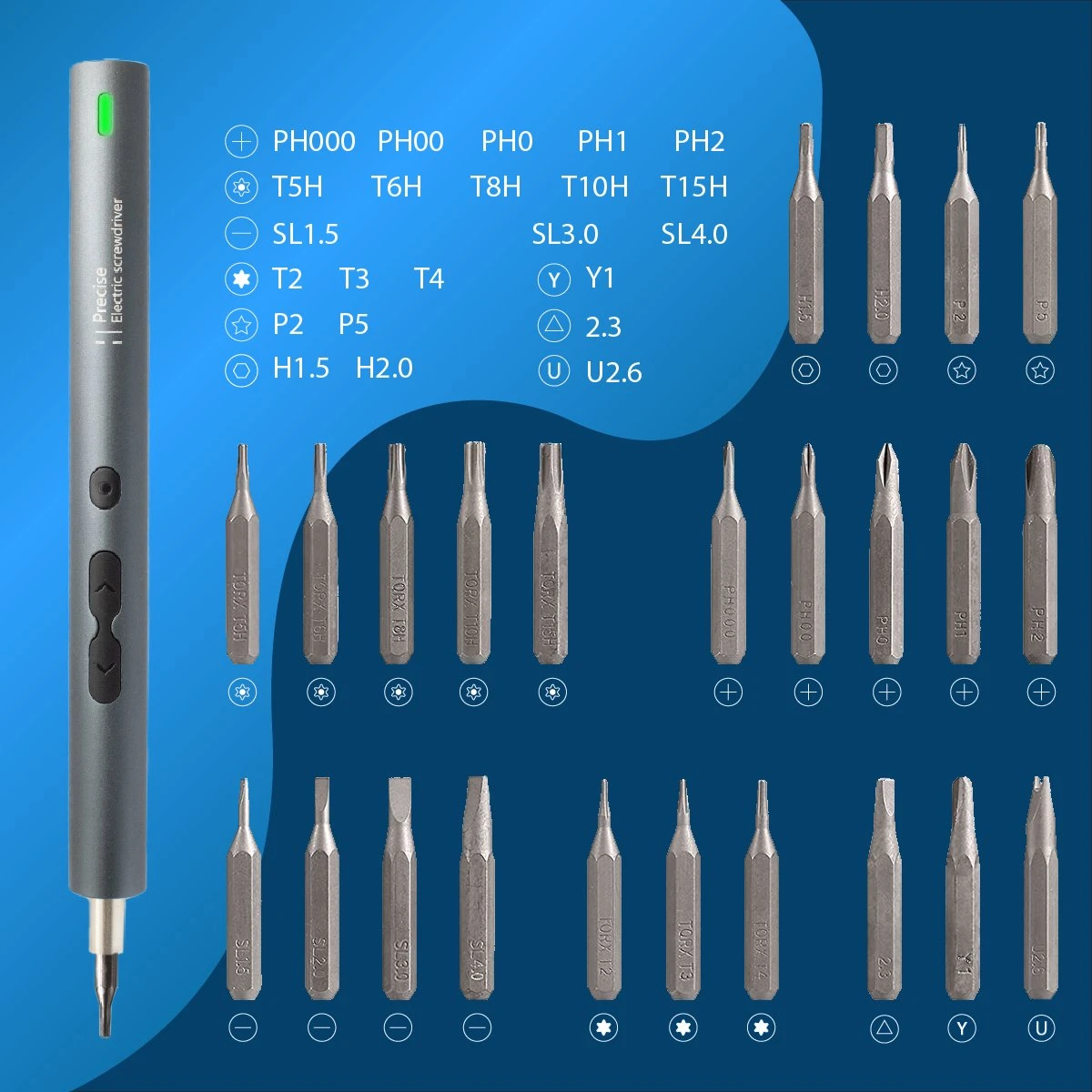 MMOBIEL Precisie Elektrische Schroevendraaier Set – 28-in-1 Automatische Schroevendraaier Set Met LED Licht 4 MMOBIEL Precisie Elektrische Schroevendraaier Set – 28-in-1 Automatische Schroevendraaier Set Met LED Licht - Afbeelding 2