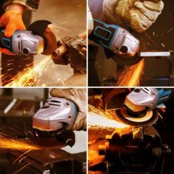 Deutsche Stahl Haakse Slijper - Slijptol - Gereedschap - Slijpmachine - Draadloos - 24V Accu - 2 Batterijen - 7000RPM - 1 Uur Snellader - 2 Zaagblad Van 125mm - Softgrip - Met Tas - Blauw -Makita Winkel 1200x1200 440